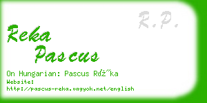 reka pascus business card